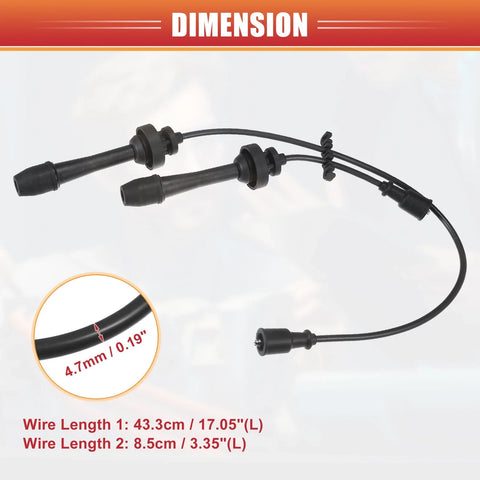 Mazda L4 2.0L Spark Plug Wire Ignition Coil Cables (2001-2003)