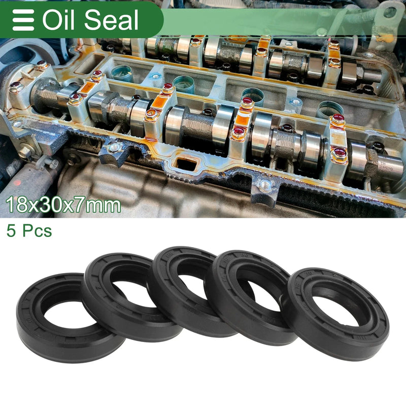 Make Model Oil Seal / 18x30x7mm / Rotary Shaft Seal NBR Rubber Black