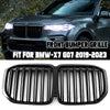 BMW X7 G07 M50i 2019-2022 Gloss Black Dual Slats Front Bumper Kidney Grille