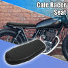 Motor Bike Vintage Flat Cafe Racer Retro Cushion PU Leather Black Set Seat