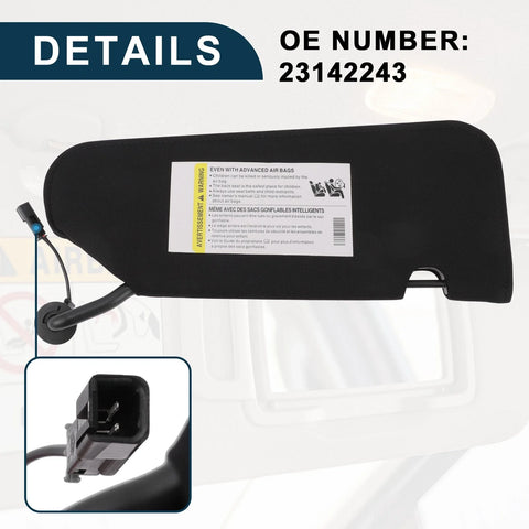 Chevrolet Corvette Left Car Sun Visor with Mirror and Light