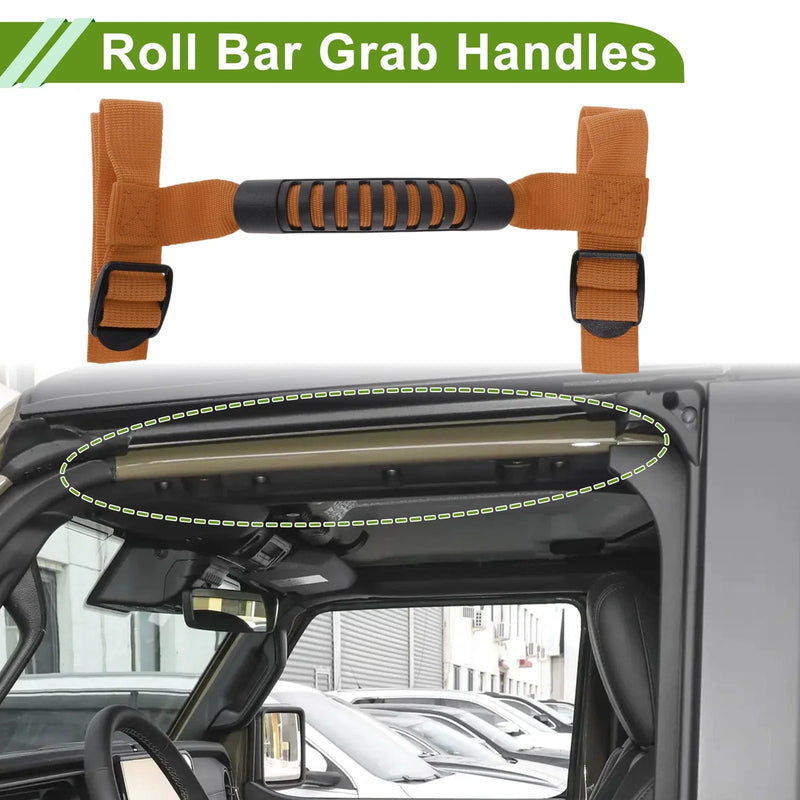 Jeep Wrangler 1987-2021 - Orange Roll Bar Grab Handles