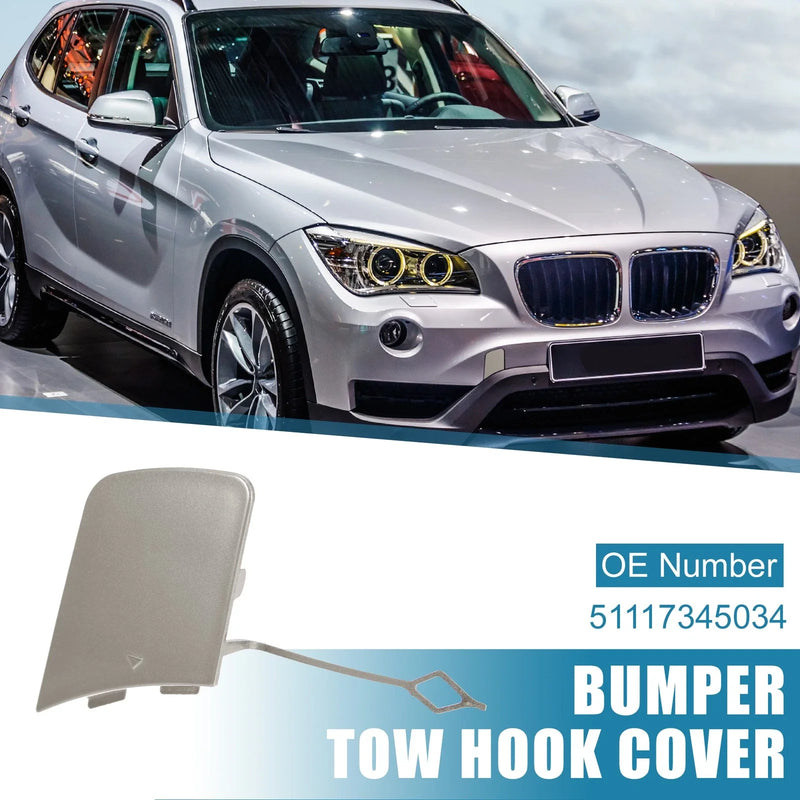 BMW X1 Front Bumper Tow Hook Cover Silver Gray (2012 - 2015)
