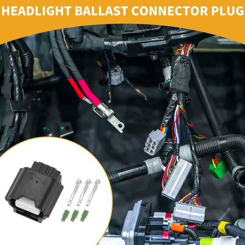 Nissan 3 Pin Headlight Ballast Connector Plug Female Wire Terminal