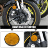 10 x Motorcycle Round Safety Spoke Reflective Self Adhesive Reflector Orange