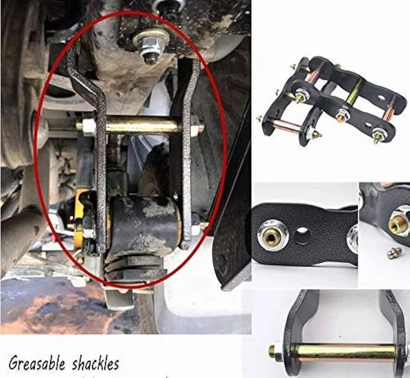 Toyota Hilux IFS 2" Rear Lift Kit Extended Greasable Shackles (89-04)