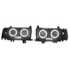 Landcruiser 80 Series Angel Eyes Projector Headlights w/ LED DRLs Black