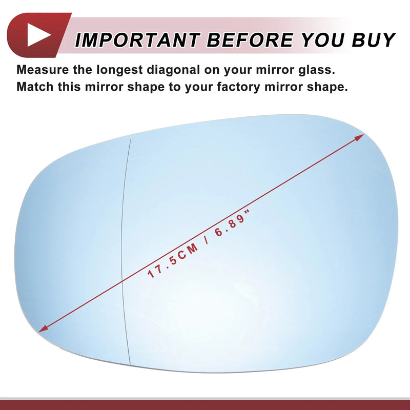 BMW 125i 128i 135i Heated Left Driver Side Mirror Glass Replacement Blue