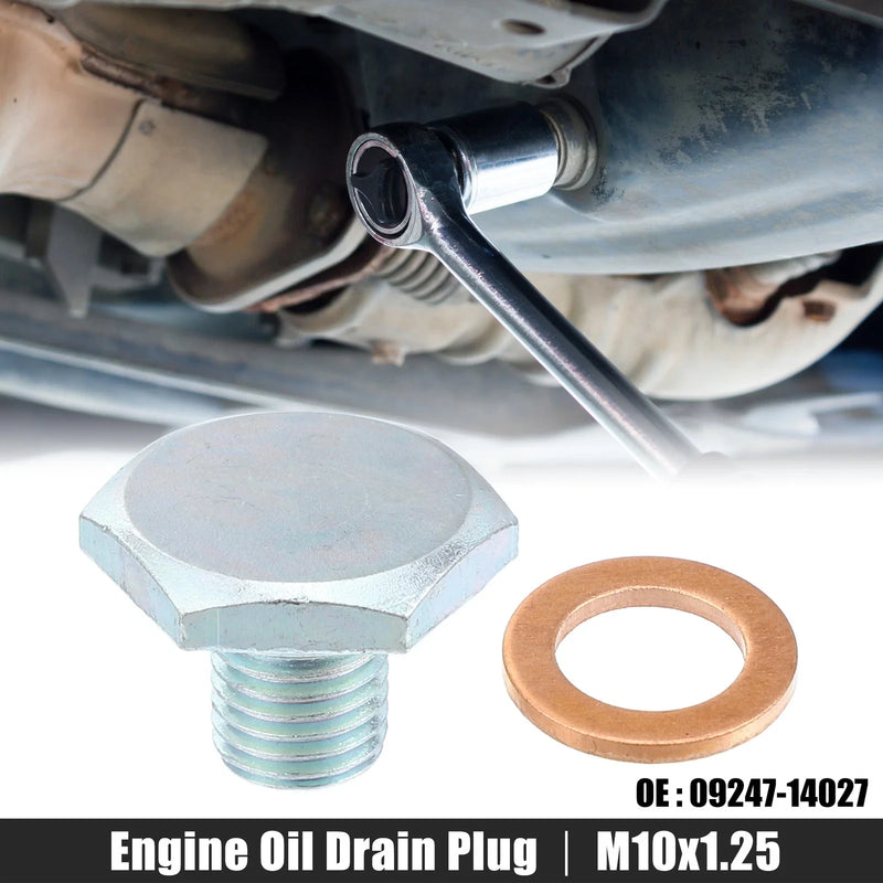 Ford M10x1.25 Engine Oil Drain Plug Screw w/ Seal Ring (2000-2023)