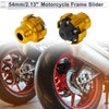 Motorcycle 15.6mm 2 x Aluminum Alloy Motorcycle Slider Frame Gold Tone
