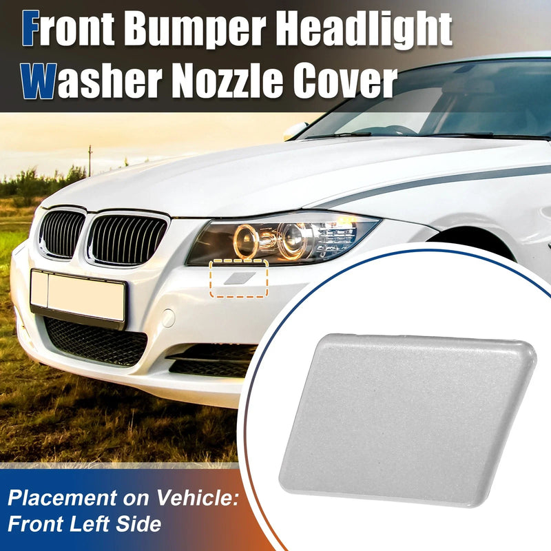 BMW E90 E91 Washer Nozzle Cover Left Side Front Bumper (Silver Tone)