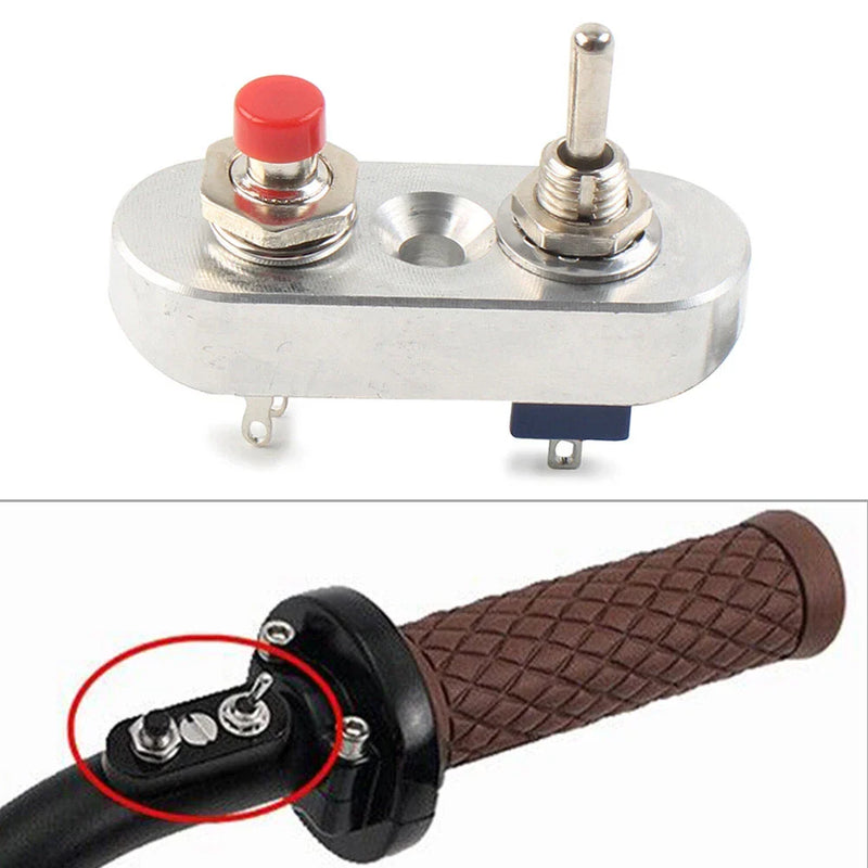Horn Headlight - Silver Mini Dual Toggle Switch Button 7/8"