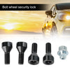 Wheel Locking Bolts 4pc LUG NUTS Silver Stainless Steel