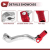 Bosuer M4 Folding Motorcycle Gear Shifter Lever Silver Tone Red Head
