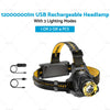 Car 12000000lm LED Headlamp USB Rechargeable Headlight