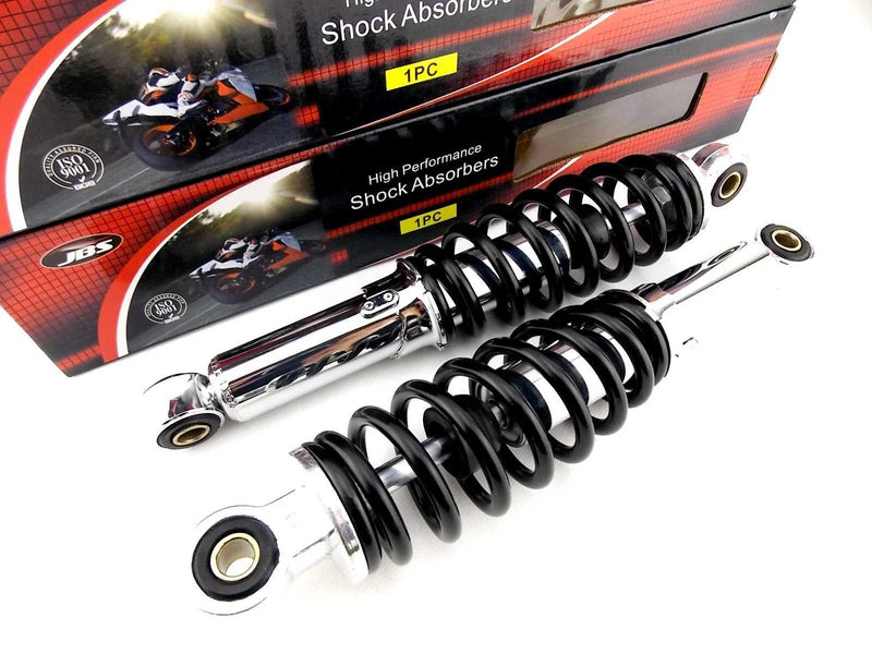 Yamaha DT50 280mm JBS Black/Chrome Rear Shock Absorbers (1972-1980)