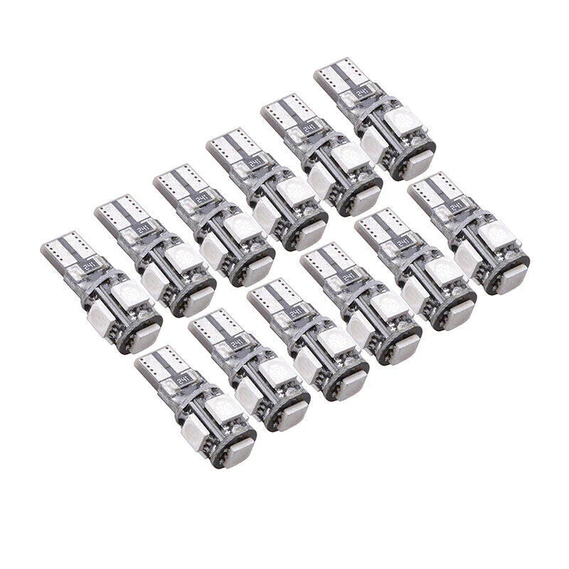Car 12PC T10 Red LED Wedge Light Bulbs (W5W 194 168 2825 158 192)
