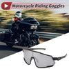 Motorcycle Riding - Silver Tone Gray Lens, Black Frame Cycling Sunglasses Goggles