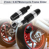 8mm Aluminum Alloy Motorcycle Slider Frame 2 x Pcs Silver Tone