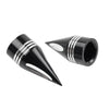 Harley Touring Dyna Sportster Black & White Spike Front Axle Cap Nut