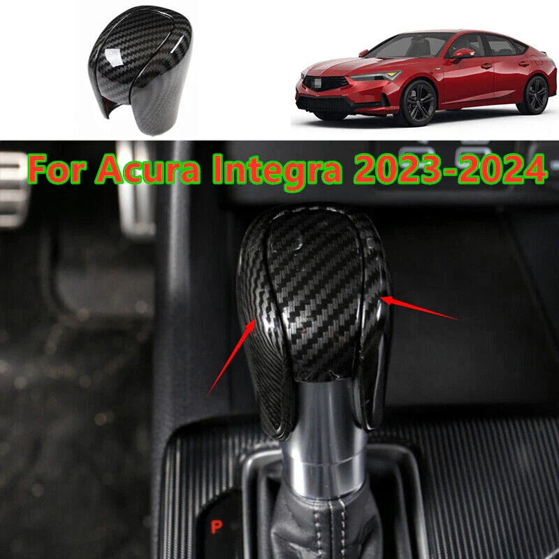 Acura Integra Carbon Fiber / 2 x Console Gear Shift Knob Trim Cover (2023–2024)