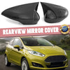 Ford Fiesta Mk7 Carbon Black Rearview Door Side Mirror Cover Caps (2012-2016)