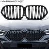 BMW X6 G06 X6M F96 Gloss Black Dual Slat Front Kidney Grille (2020-2023)