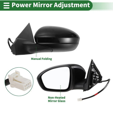 Nissan Sentra 2020-2022 Manual Folding Black Left Side Door Mirror