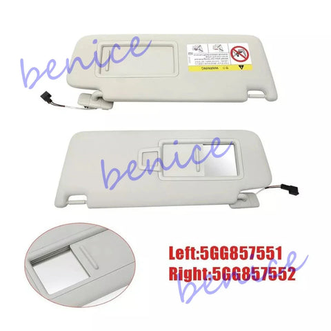 Jetta Golf MK7 T-Cross Passat B8 Pair Front Sun Visor Panel Makeup Mirror