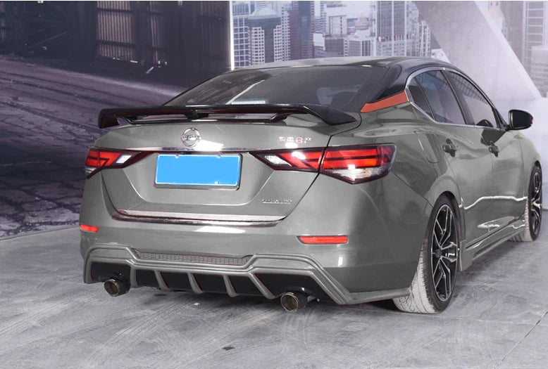 Nissan Sentra 2020-2024 Glossy Black Double Layer Rear Spoiler Wing ABS