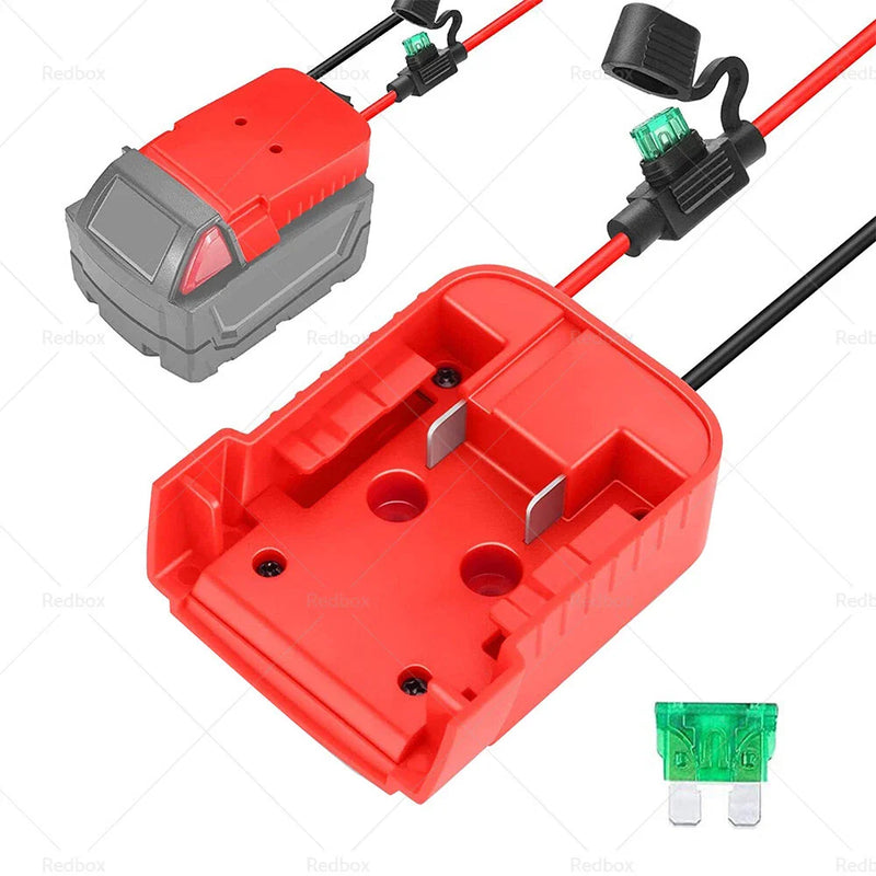 Milwaukee 18V 14Awg Battery Adapters with Fuse & Switch