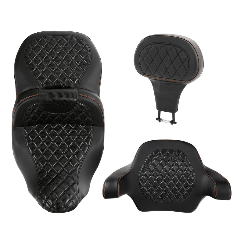 Harley Touring Road Glide Driver Passenger Seat Backrests Pads (2014-2023)