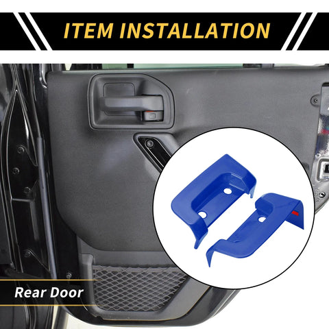Jeep Wrangler JL JLU (2018-2024) Blue Rear Door Latch Lock Cover Trim