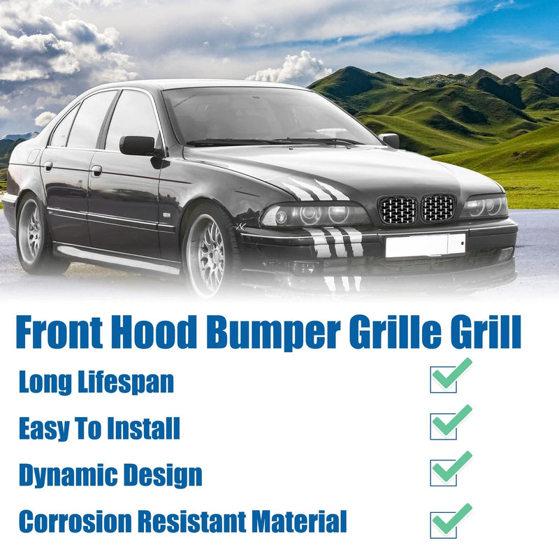 BMW 525i 530i E39 Diamond Star Black Front Hood Bumper Grille