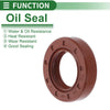 Oil Seal 5 Pcs 25x43x10mm Seal Ring Rotary Shaft FKM Rubber Brown