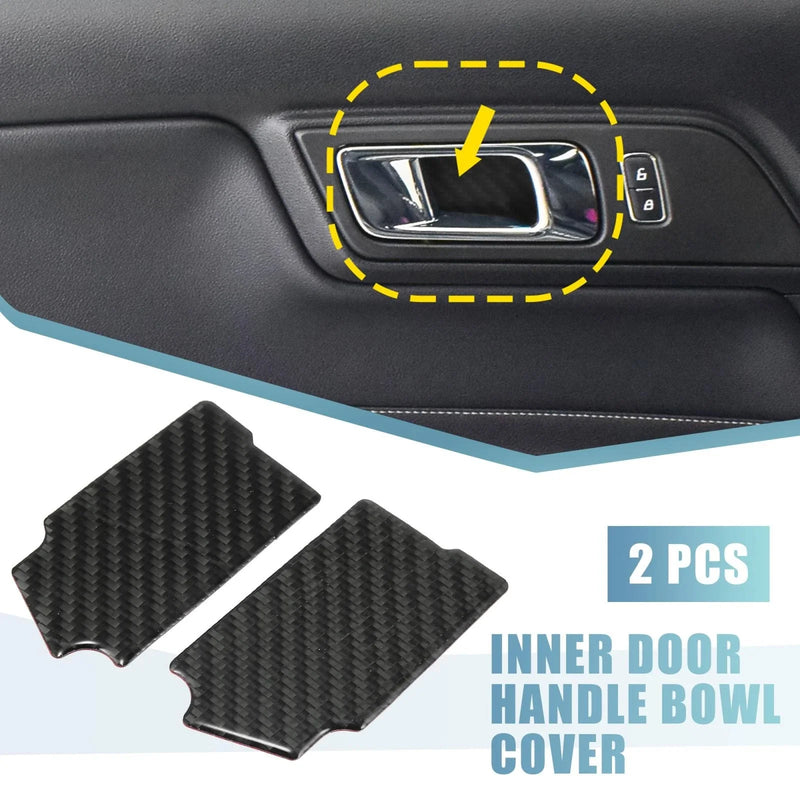 Ford Mustang 2 x Carbon Fiber Inner Door Handle Bowl Covers (2015-2020)