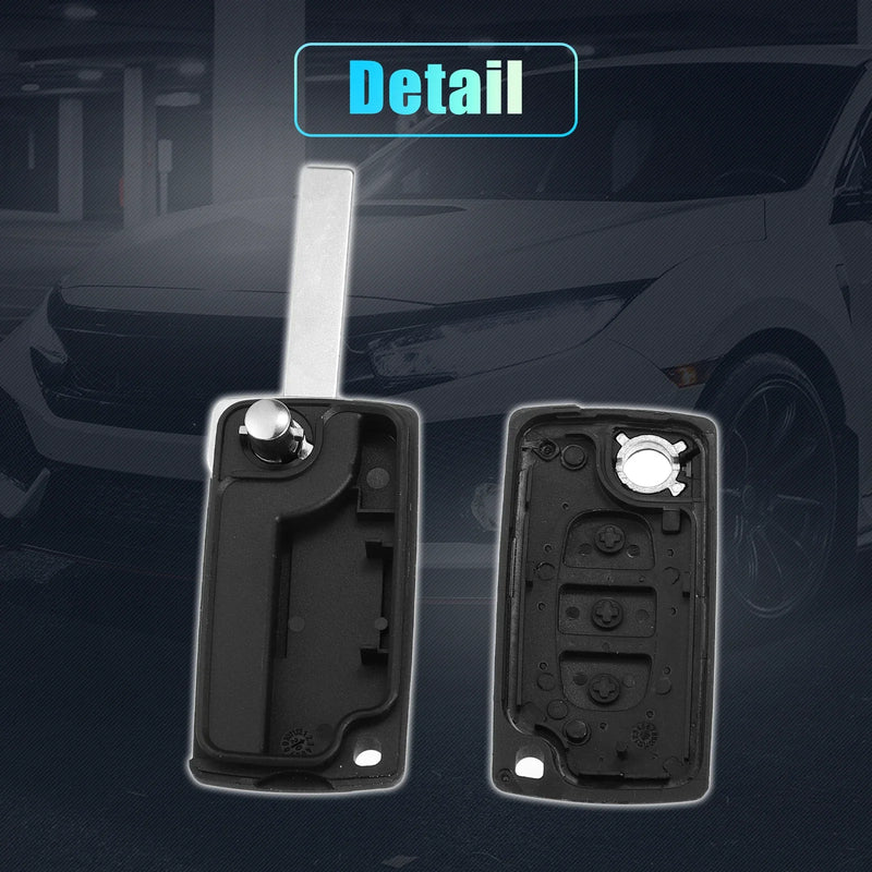 Citroen C2, Peugeot 3 Button Keyless Entry Remote Key Shell (2003-2010)