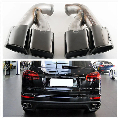 Porsche Cayenne 958.2 V6 (2015-2017) Black 2 x Tail Exhaust Mufflers