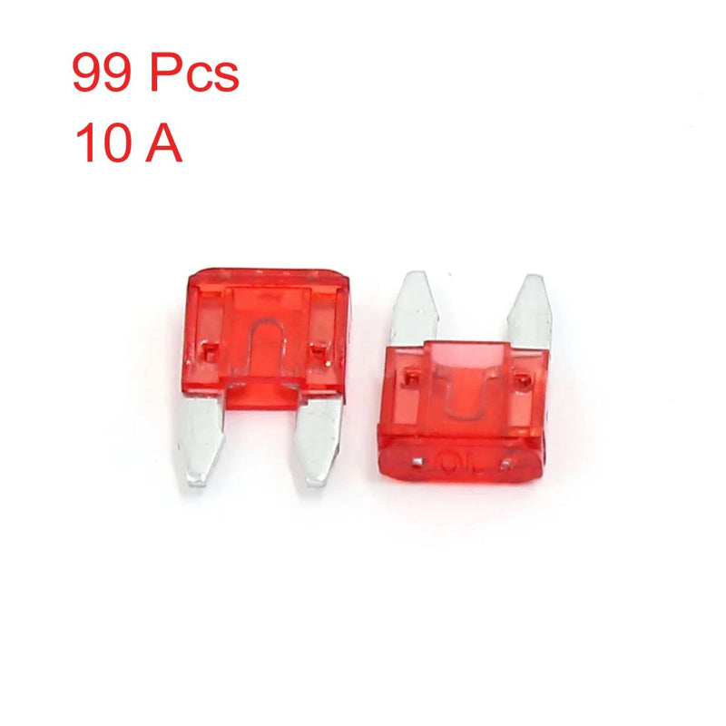 Car SUV Motorcycle 99pcs 10A Red Mini Blade Fuses