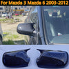 Mazda 3 Mazda 6 2 x Carbon Fiber Mirror Horn Cover Caps (2003–2012)