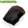 Honda Civic 2016-2021 Pebbled Black Red Faux Leather Gear Shift Knob Cover