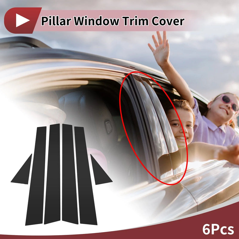 Toyota Avalon 6 Pcs Black Car Door Pillar Window Trim (2001–2004)
