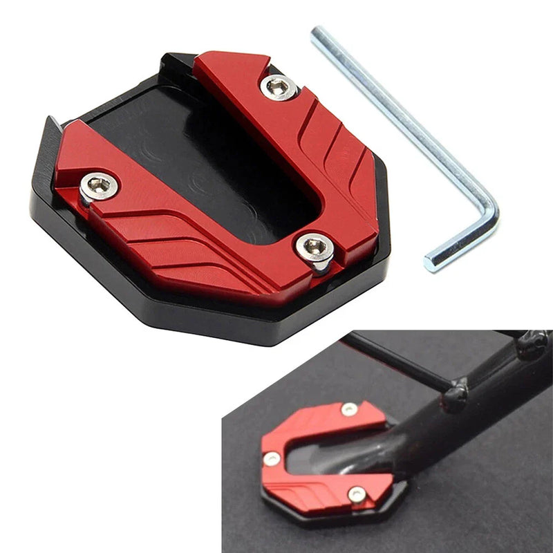 Motorcycle Bikes - Red Kickstand Extender Foot Stand Pad