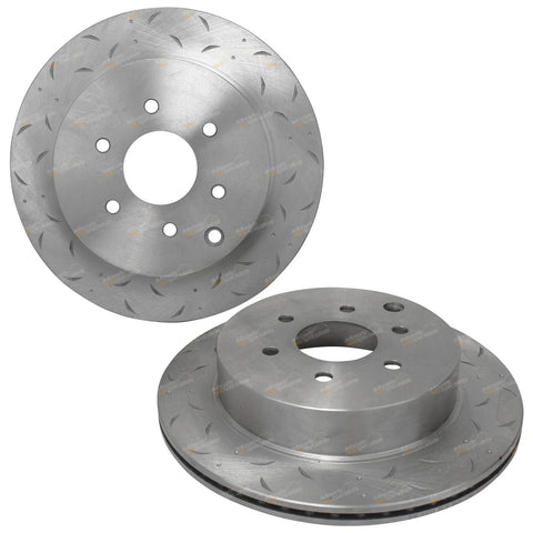 Nissan D40 Navara Rear Dimple Drilled Slotted Disc Brake Rotors