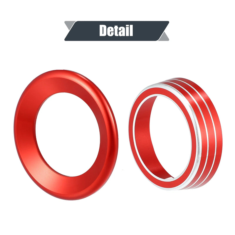 Honda Civic 4Pcs Red AC Knob Ring Speaker Interior Covers (2016-2021)