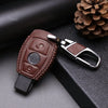 Benz A B C E G R Class CLS GL Brown PU Leather Key Fob Cover