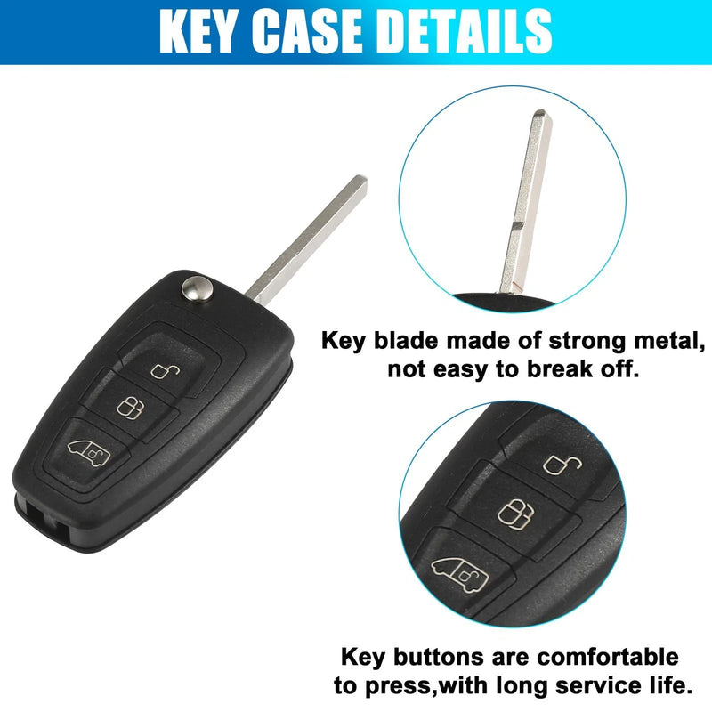 Ford Transit, Transit Custom, Transit Connect 3 x Car Fob Key Case Shell