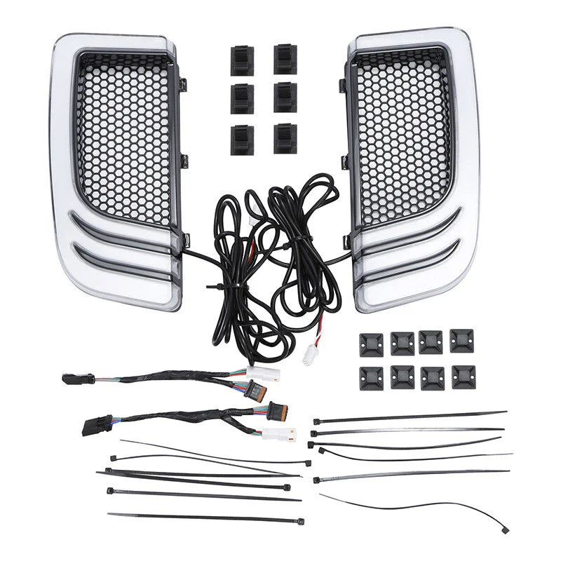 Harley Road Glide LED Fairing Lower Grills with Turn Signal Lights (2014-2024)