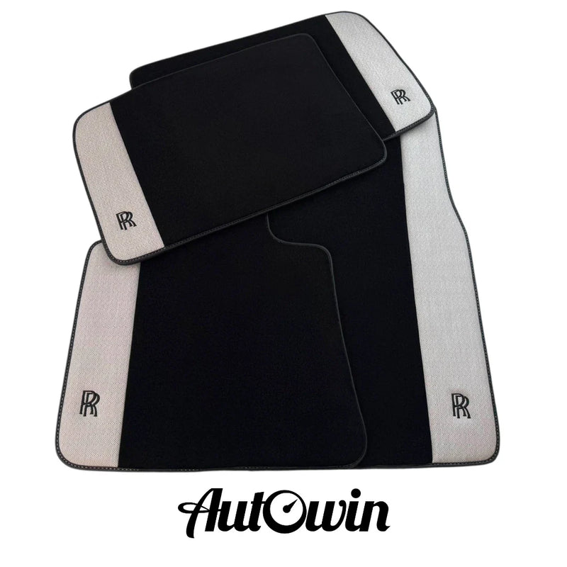Rolls Royce Spectre 2023-2024 2 x Gray Leather Black Floor Mats
