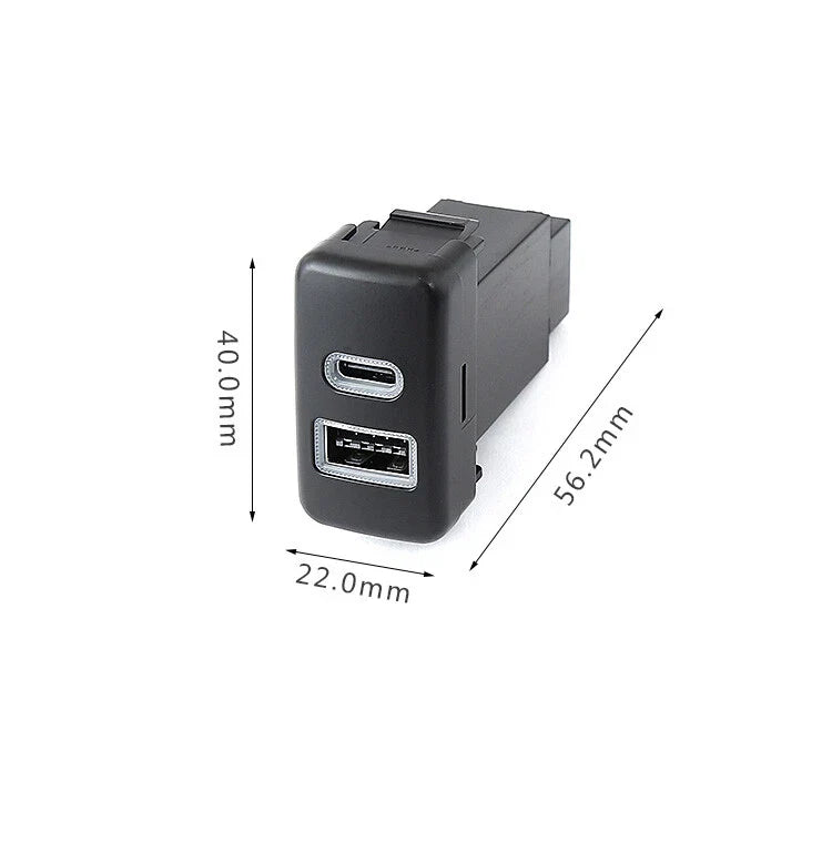 Toyota Tacoma 36W Dual Port TypeA/C USB Charger Socket Switch (2011–2020)